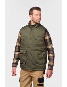 D-WK607-UNISEX PADDED MULTI-POCKET POLYCOTTON VEST 2